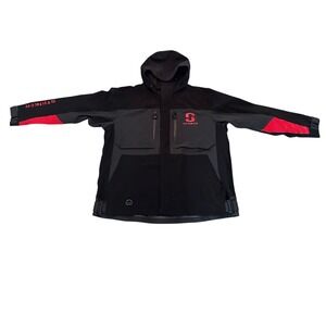 Striker Fishing Jacket Men's 3XL Black Gray Red Hooded Waterproof Outerwear